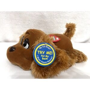 Pound Puppy Dark Brown Wagging Tail Barks Sound Jakks Pacific 11"   Dog H2 NWT